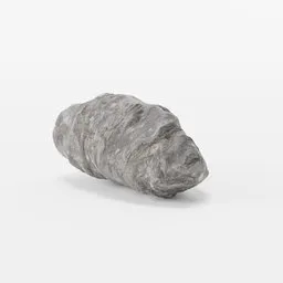 Realistic gray stone 3D model suitable for Blender, optimized as a game-ready environment asset.