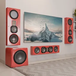 Hi-Fi Home Theater Set red composite