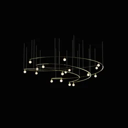 Modern Brass Orbital Chandelier