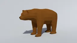 Low Poly 3D Bear Model with Separate Meshes for Eyes, Tongue, Claws, and Teeth, Optimized for CG Visualization.