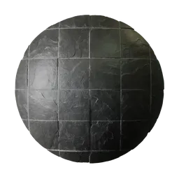 High-resolution PBR black tiled surface texture for 3D modeling in Blender and other software.