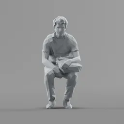 Lowpoly Male Sitting
