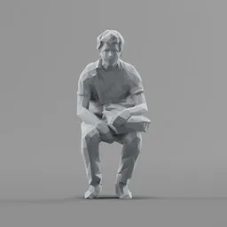 Lowpoly Male Sitting