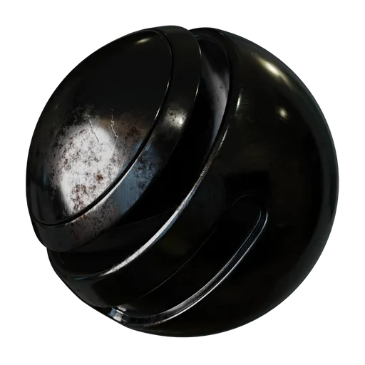 Realistic PBR aluminium texture showing wear and scratches, ideal for 3D modeling and rendering in Blender.