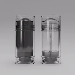 Detailed Blender 3D model of industrial-style container for Masker Stick, showcasing closed and open states.