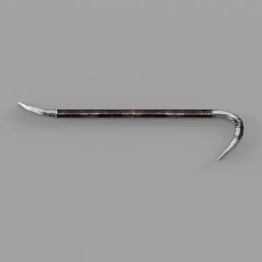 Low poly 3D crowbar model optimized for Blender, perfect for game asset design.