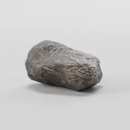 "Low-poly 3D model of a rough-textured rock, inspired by Vija Celmins' artwork and created using Blender 3D. This environment element, named 'Rough Rock 3,' features PBR textures and a distinctive composition reminiscent of Johann Gottfried Steffan's aesthetic. Perfect for Blender 3D users seeking a realistic representation of a decayed rock resting on a golden surface."