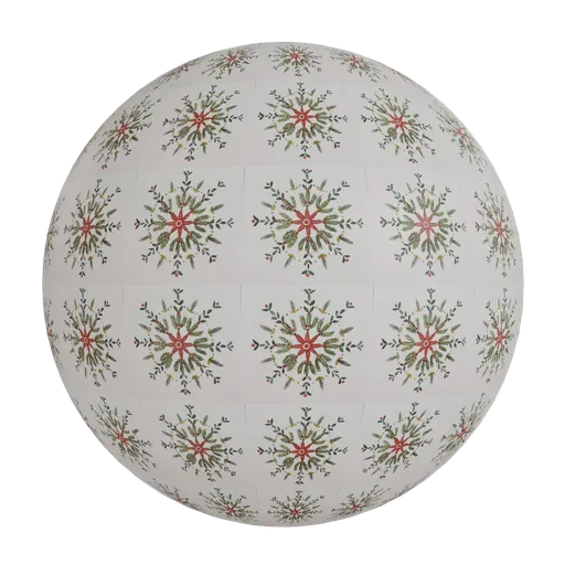 Folk art snowflake tile