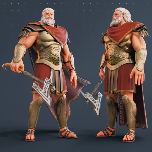 Stylized Greek Warrior King Character