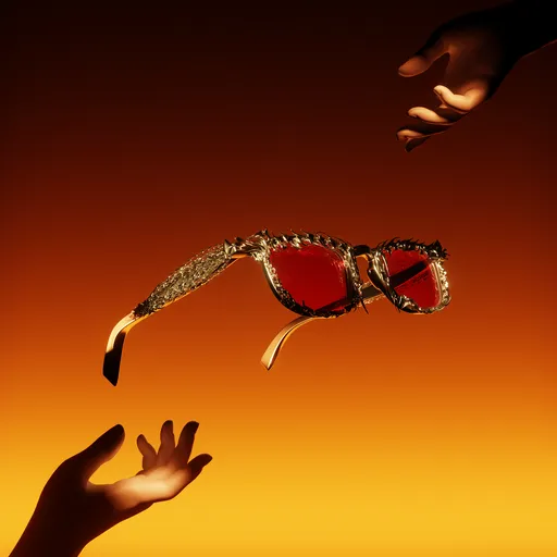 Abstract chrome sunglasses