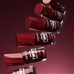 Glittery Nail enamel rotating array