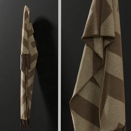 Realistic draped checkered scarf 3D model for Blender, displaying detailed fabric texture and folds.