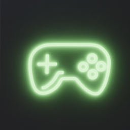 "Get your game on with this RGB neon wall light inspired by video game controllers. Made with Blender 3D in 2019, the vivid green light emits a white neon wash and slight color bleed, perfect for gamers looking for a dark, icon-style design."