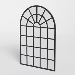 Window metal wall mirror