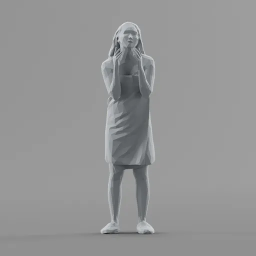 Lowpoly Female in towel