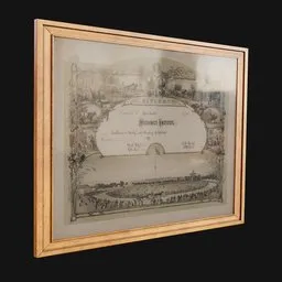 Antique Framed Diploma