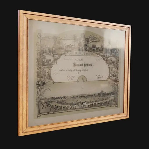 Antique Framed Diploma