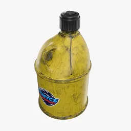 Fuel canister yellow dirty