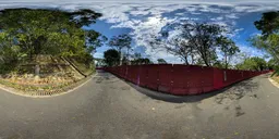 Daytime downhill road