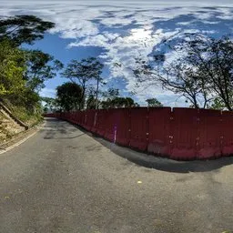 Daytime downhill road