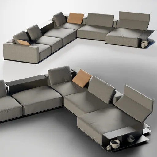 High-quality 3D model of a modern modular sofa for Blender, featuring realistic textures and detailed design.