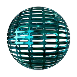 Turquoise Metallic Grid PBR Material