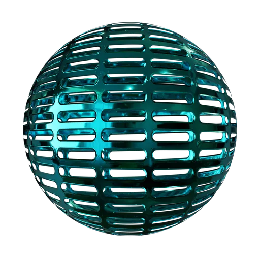 Turquoise Metallic Grid PBR Material
