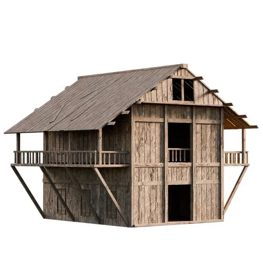 Two-Story Medieval Timber House