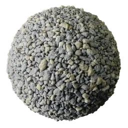 High-resolution seamless pebbles and gravel texture for 3D Blender material, created from real photos, perfect for ground surfaces.