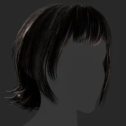 Black Straight Medium Hair