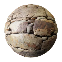 High-resolution rock wall PBR texture for 3D modeling in Blender, with realistic stone detail and textures suitable for walls and floors.