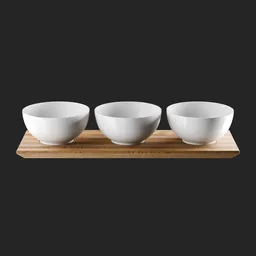 A set of three white bowls