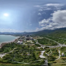 Highsky green tree sea cloud