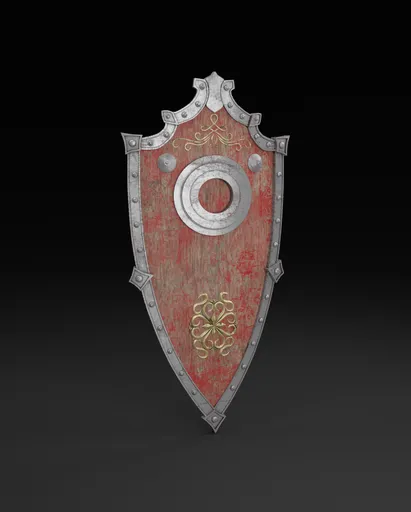 Detailed 3D Roman Shield with intricate textures and designs, ideal for Blender 3D projects.