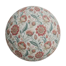 Botanical floral wallpaper