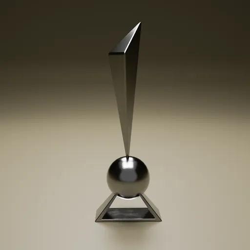 Silver Simple Triangle Sculpture