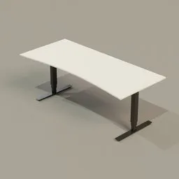 Office Collection 01 PC Table (White On Black)