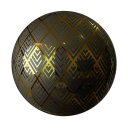 Gold and Dark Gray Chevron Maze