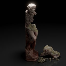 "Explore the world of sculpture with 'The Rebellious Slave with the Sculpture' 3D model for Blender 3D. This intricate design captures the essence of a broken man and his loyal companion in stunning detail. Ideal for concept art and inspired by the myth of Narcissus, this masterpiece features global illumination and broken light effects."