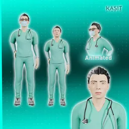 A Nurse Animated Rigged