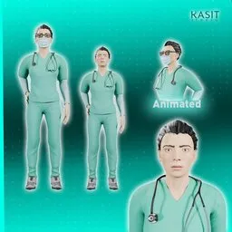 A Nurse Animated Rigged