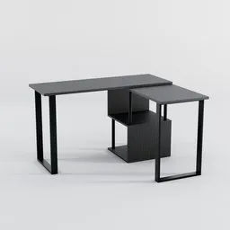 Black corner wooden Desk