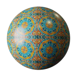 Antique Persian Floral Wall Tile