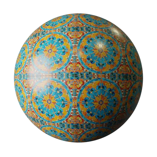 Antique Persian Floral Wall Tile