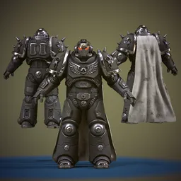 Sci-Fi Gothic Heavy Armor Warrior black
