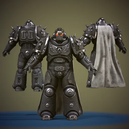Sci-Fi Gothic Heavy Armor Warrior black