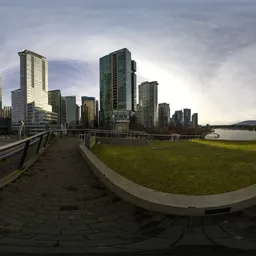 Downtown Cityscape Cloudy Day