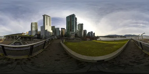 Downtown Cityscape Cloudy Day