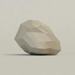 Low-poly 3D model of a rock, optimized for Blender rendering, suitable for environmental design.