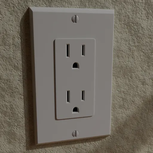 Realistic US decorator outlet 3D model, compatible with Blender, suitable for detailed renders.